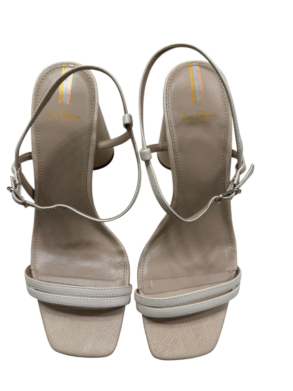 Sam Edelman Kia Beige Strappy Block Heel Sandals